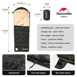 NATUREHIKE M320: Ciepły i wodoodporny śpiwór kempingowy
